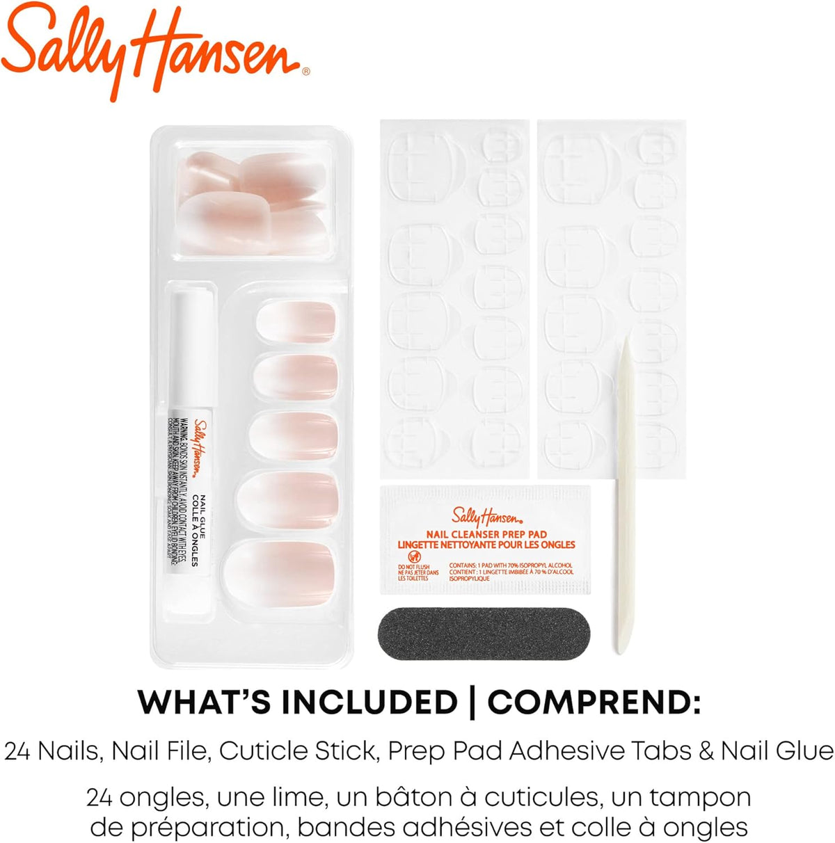 SALLY HANSEN Petfect Manicure 24 square Nails (SQ021 sugar fix)