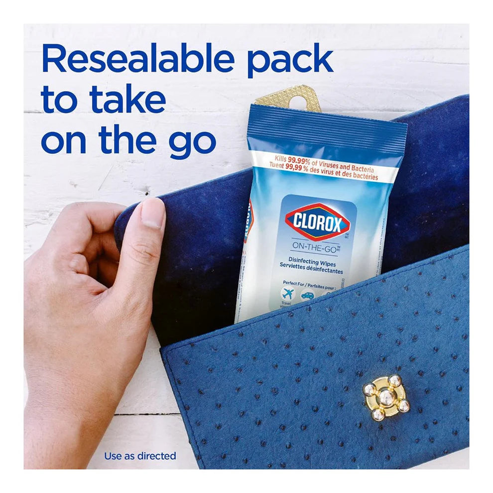 CLOROX On-The-Go Disinfecting Wipes 15ct