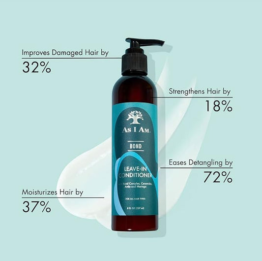 As I Am Bond Leave-In Conditioner - 8 oz - Bond Repair Treatment For Damaged Hair