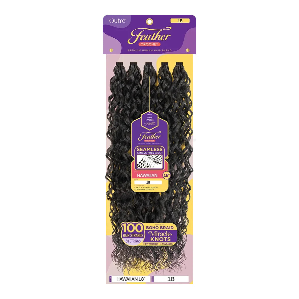 OUTRE Purple Pack Brazilian Bundle Feather Crochet Hawaiian 18”