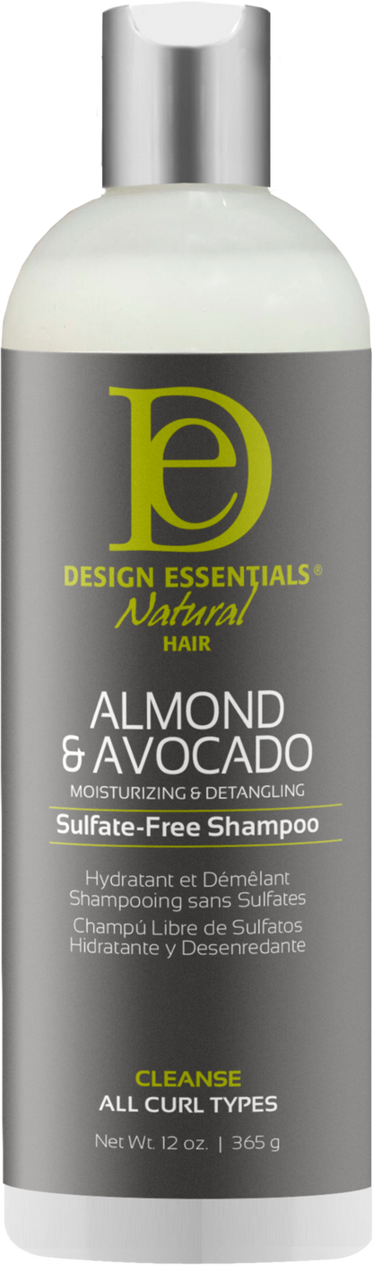 DESIGN ESSENTIALS Almond & Avocado Moisturizing & Detangling Sulfate-Free Shampoo