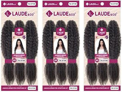 LAUDE PRE-STRETCHED 3X JAMAICA BRAID 26″