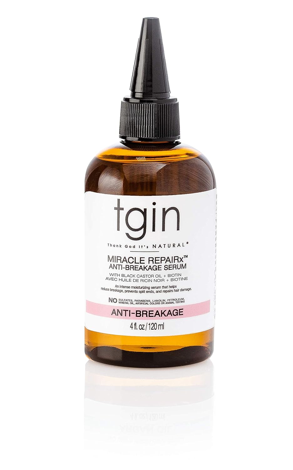 tgin Miracle RepaiRx Anti-Breakage Serum Daily Moisturizer, for Curly, Coily and Wavy Hair, Nourishes and Moisturizes Dry Hair and Scalp, 4 oz