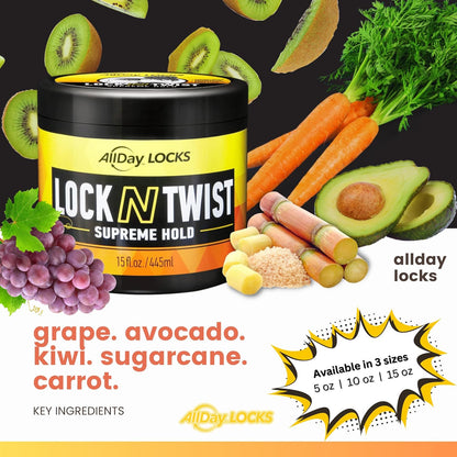 AllDay Locks Lock N Twist Gel - Supreme Hold (5 Oz)