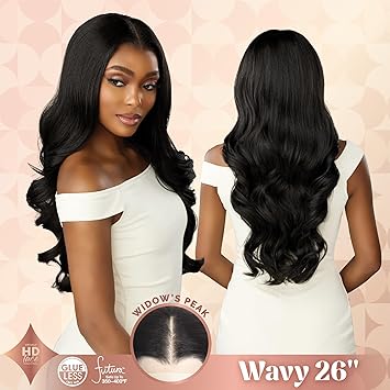 Sensationnel Crowned Edge  Lacewig Glueless 13x5 HD Lace Frontal  - Wavy 26"