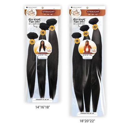 Sensationnel Weave Curls Kinks N Co Bundles 3X Multi Pack Straight 14/16/18