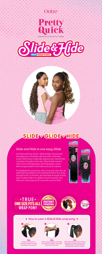 OUTRE PRETTY QUICK SLIDE & HIDE WRAP PONY SLEEK YAKI 30"