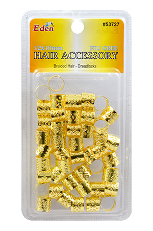 Blister(12x10mm) Flligree Tube Gold pk