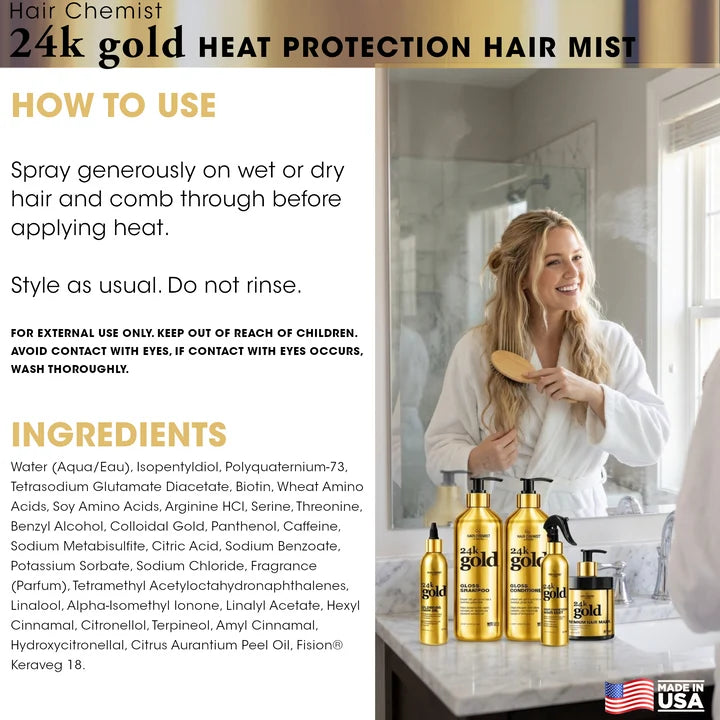 Hair Chemist 24k Gold Heat Protection Hair Mist 8