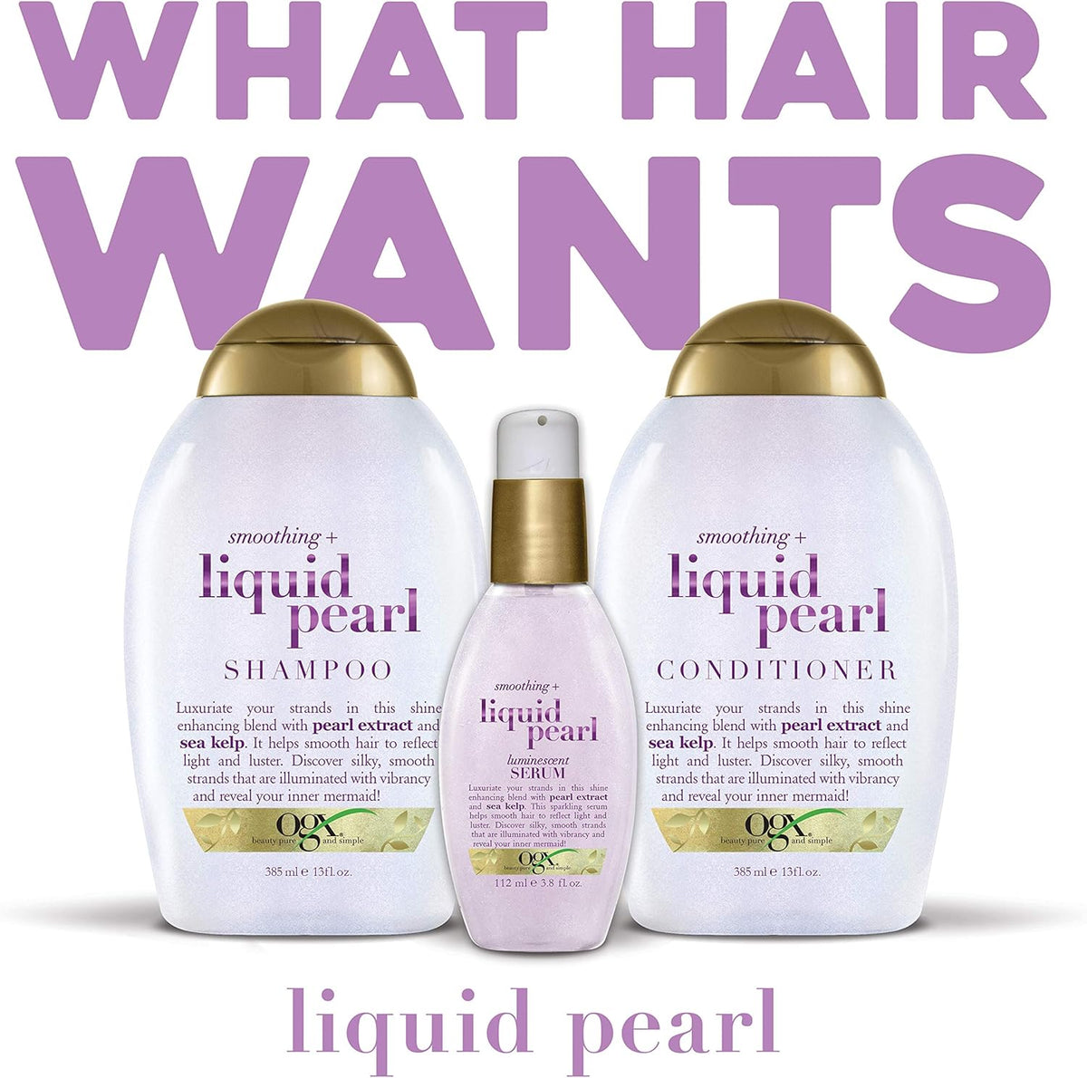 OGX smoothing liquid pearl conditioner   385ml  13 oz