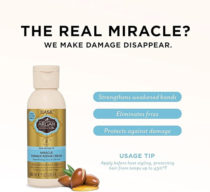 HASK Argan Oil Miracle Damage Repair Cream  60mL  2 oz