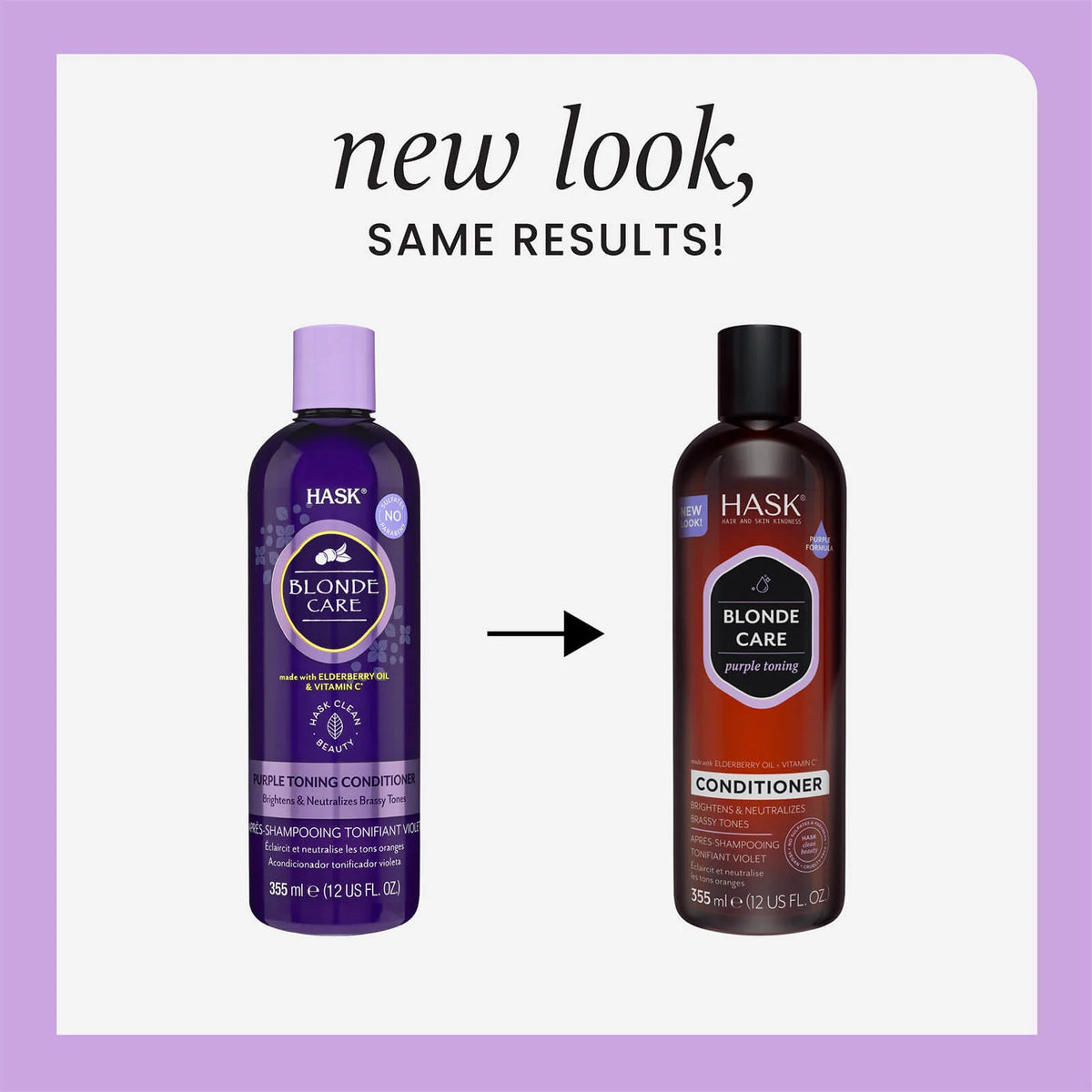 HASK Blonde care purple toning conditioner 355mL 12 oz
