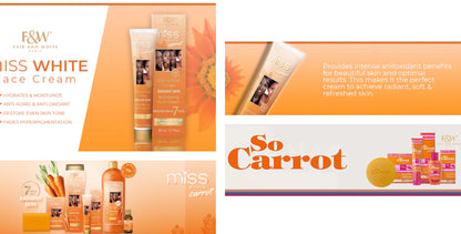 FAIR AND WHITE Miss White Carrot Brightening face Cream  50mL  1.7 oz
