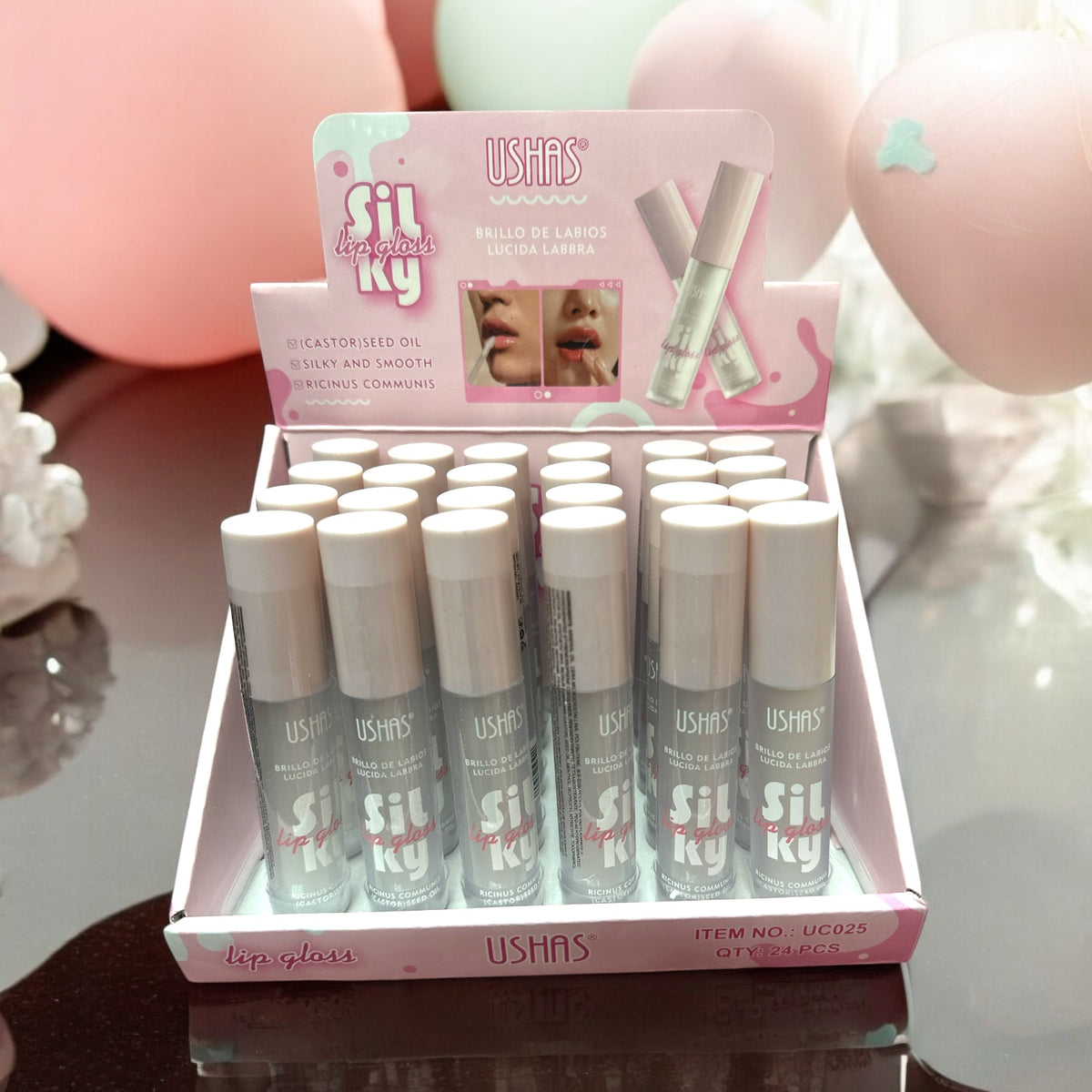 USHAS®️ Silky lip gloss (castor seed oil)