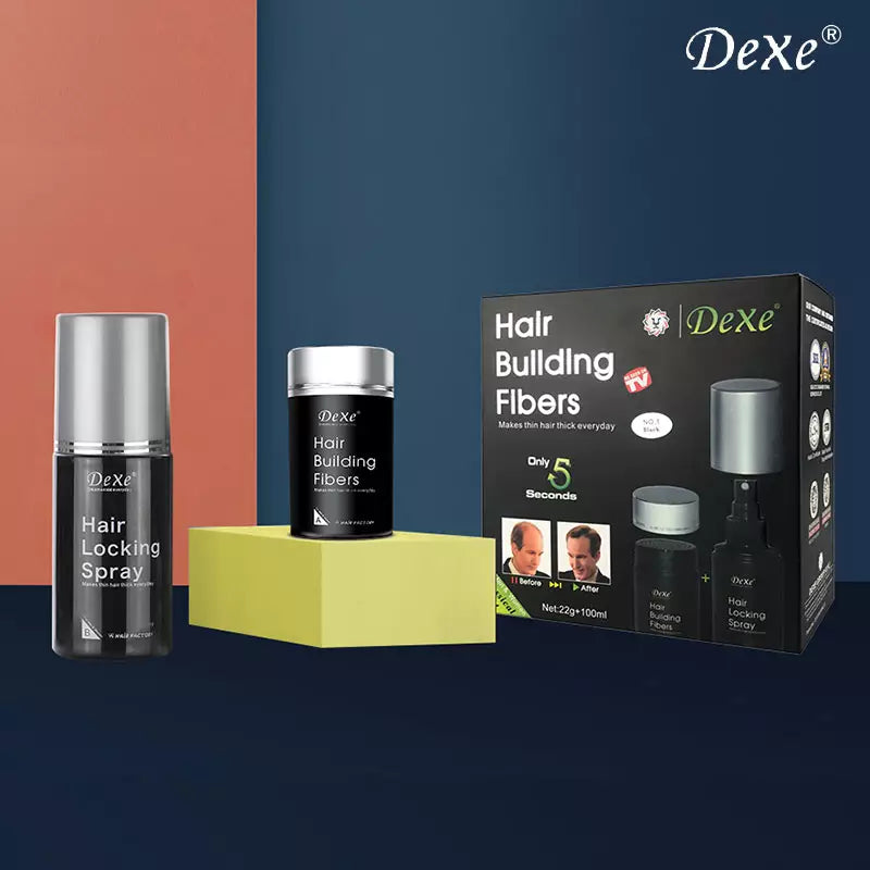 DEXE Hair Building Fiber & Hair locking spray (22g/100ml) black