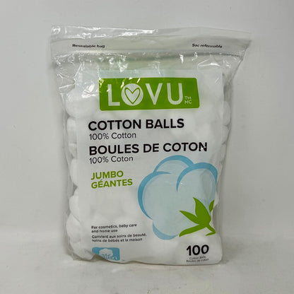 LOVU  Jumbo 100% pure cotton balls. 100pcs