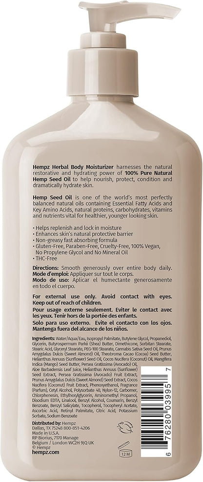 HEMPZ Koa and Sweet Almond Smoothing Herbal Body Moisturizer, 17 oz.