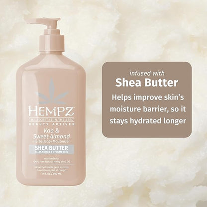 HEMPZ Koa and Sweet Almond Smoothing Herbal Body Moisturizer, 17 oz.