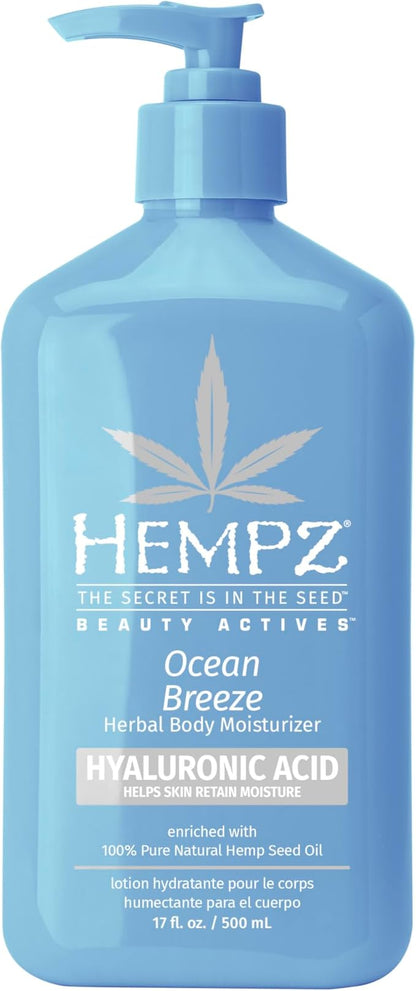 HEMPZ Body Lotion - Ocean Breeze  Daily Moisturizing Cream Body with Hemp Seed Oil - 17 Fl Oz