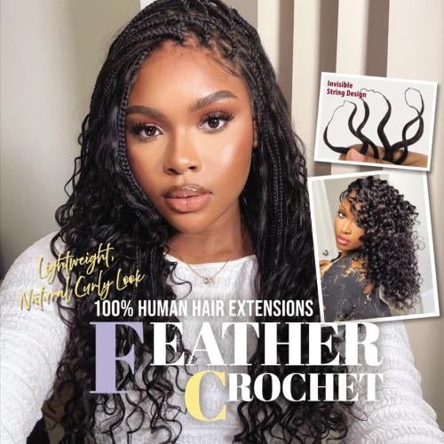 Zury Hollywood Human Hair Crochet Braids Feather Crochet Ocean 18