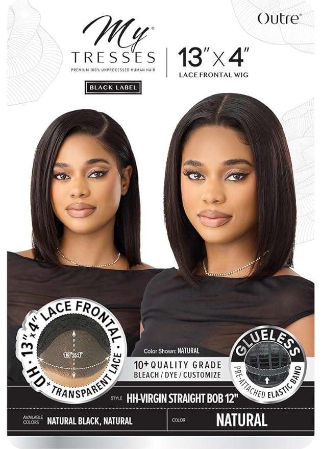 OUTRE Mytresses Black - Lace Frontal Wig 13X4 - HH - Virgin Straight Bob 12"