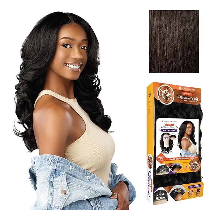 Sensationnel Curls Kinksandco Kinkyedges Wig - Kinky Barrel Curl Y Part  20”