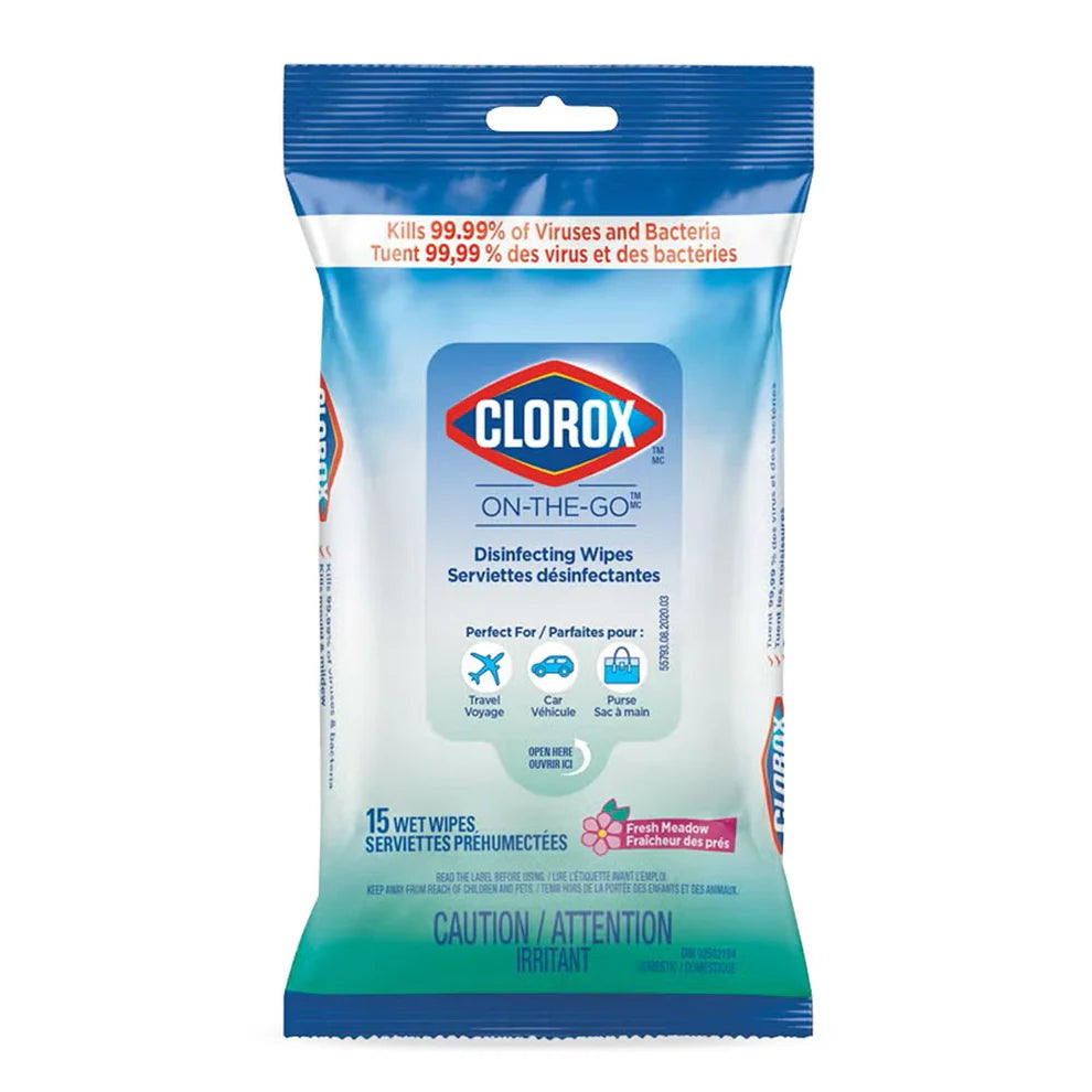 CLOROX On-The-Go Disinfecting Wipes 15ct