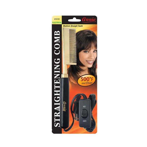 ANNIE Hot & Hotter Electrical Straightening Comb [Medium Teeth Small Temple]