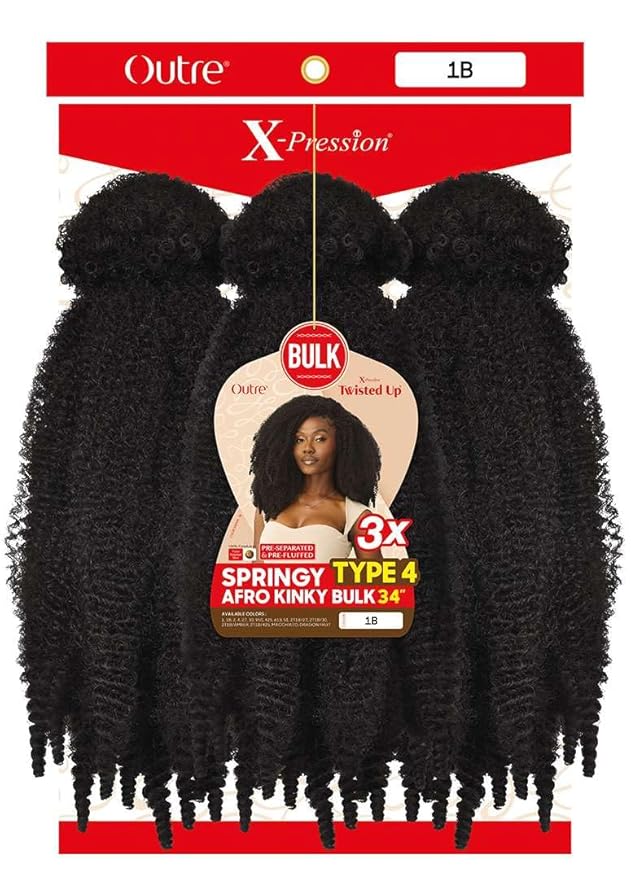 Outre X-Pression 3X Twisted Up - Springy Type 4 Kinky Bulk 34"