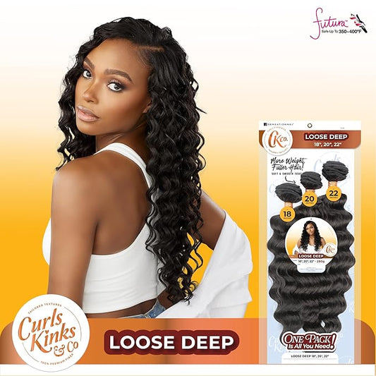 Sensationnel Curls Kinksandco 3X Bundles Loose Deep