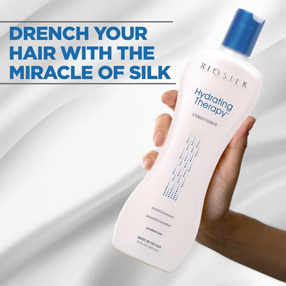 BIOSILK Hydrating Conditioner, Replenishes Moisture For Strong & Smooth Hair, Sulfate, Paraben, & Cruelty-Free, 12 Oz