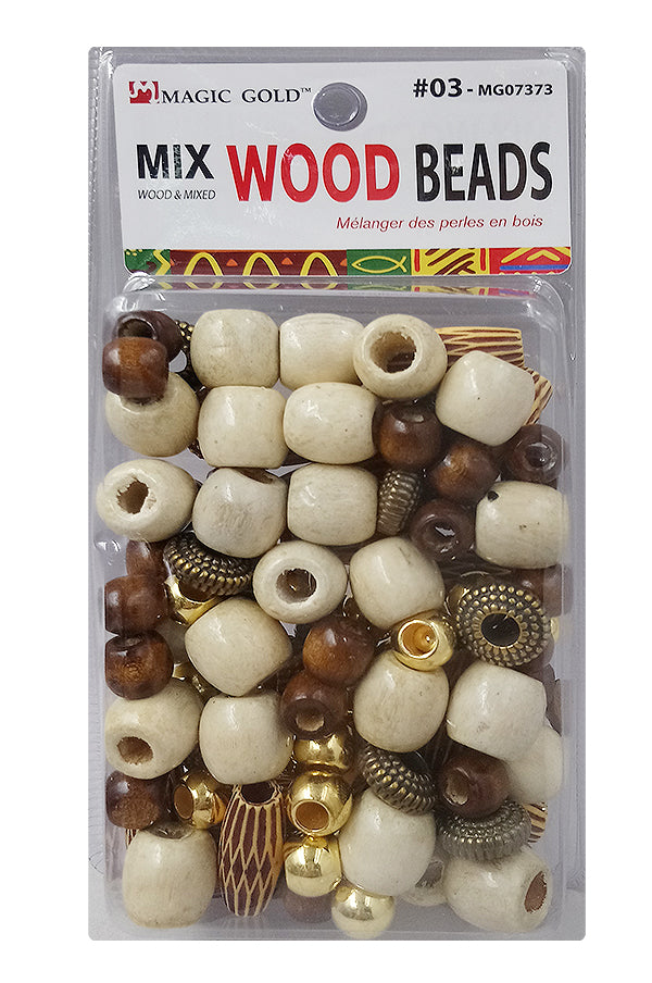 Magic Gold Mix Wood Beads (Assorted)