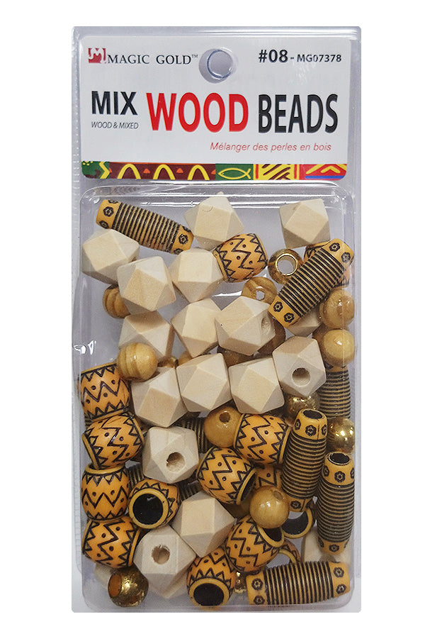 Magic Gold Mix Wood Beads (Assorted)
