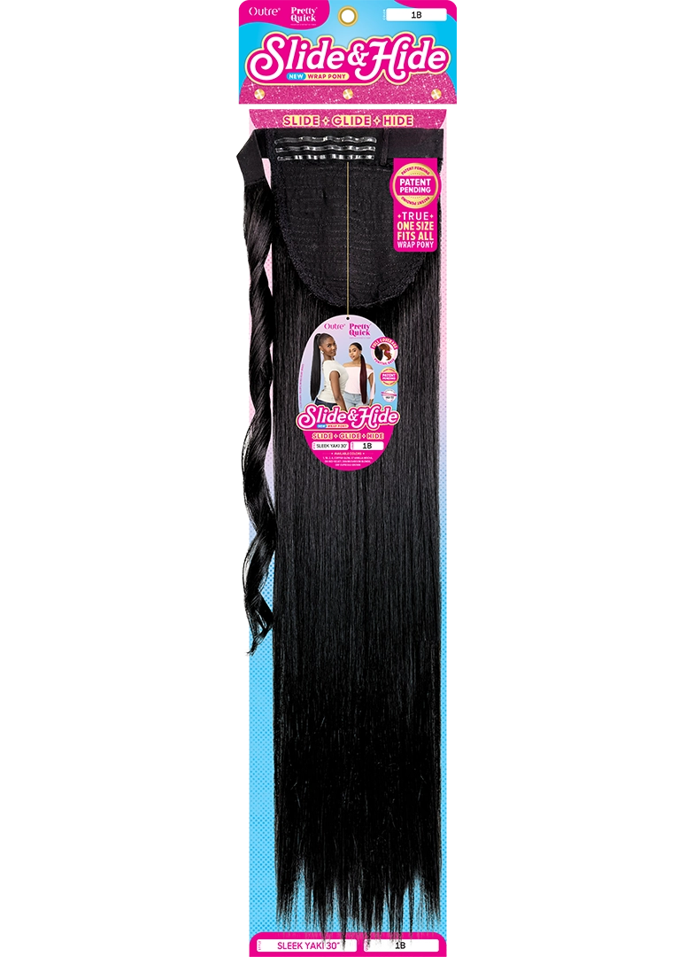 OUTRE PRETTY QUICK SLIDE & HIDE WRAP PONY SLEEK YAKI 30"