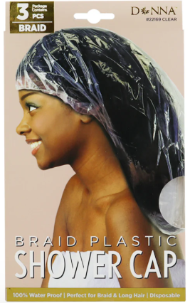DONNA Braid Plastic Shower Cap Clear
