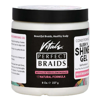 VITALE PERFECT BRAIDS Conditioning Sleek Shine Gel [Maximum Hold] 8oz